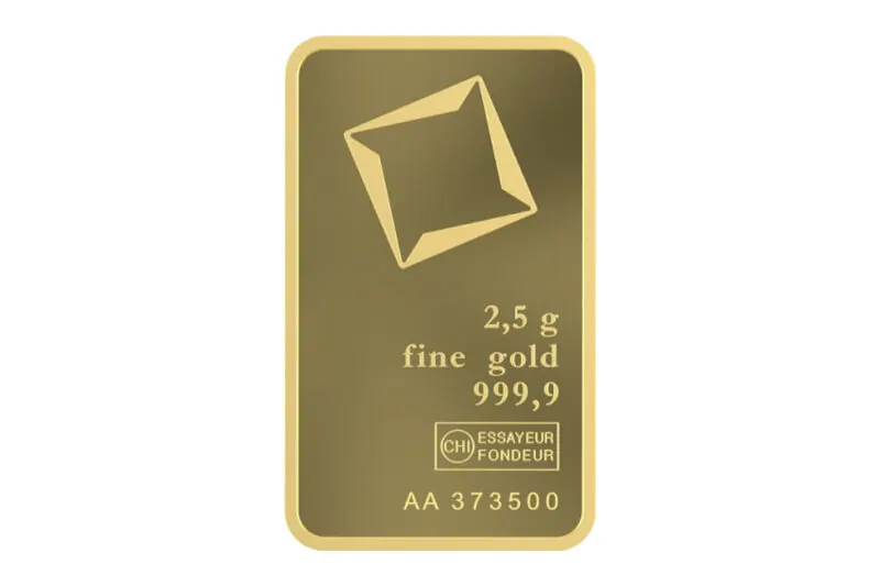 Valcambi Gold Minted Bars 2,5 g