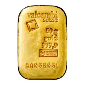 Valcambi Gold Cast Bars 50 g