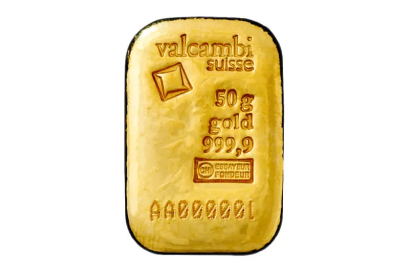 Valcambi Gold Cast Bars 50 g