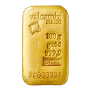 Valcambi Gold Cast Bars 100 g