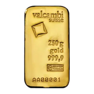 Valcambi Gold Cast Bars 250 g