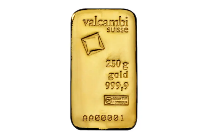 Valcambi Gold Cast Bars 250 g