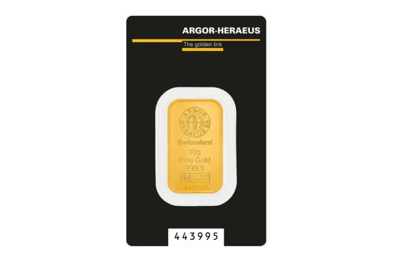 Argor-Heraeus Gold Minted Bars 10 g