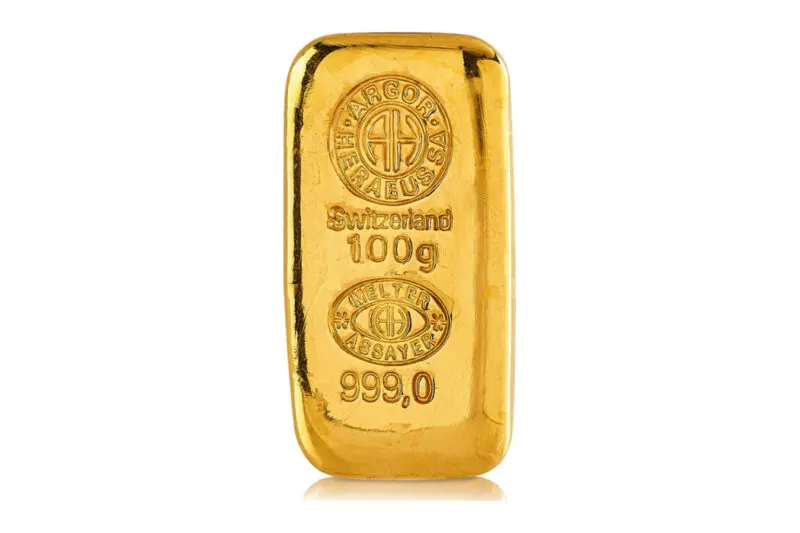 Argor-Heraeus Gold Cast Bars 100 g