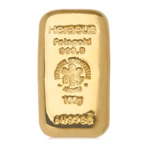 Heraeus gegoten goudbaren 100 g