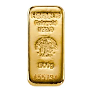 Heraeus gegoten goudbaren 500 g