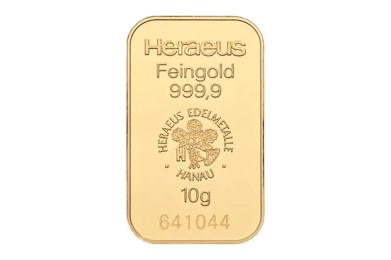 Heraeus Gold Minted Bars 10 g