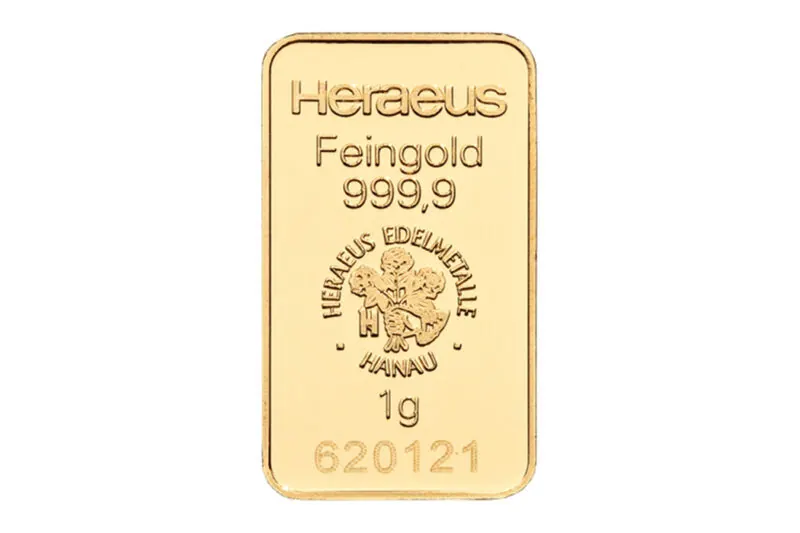 Heraeus Gold Minted Bars 1 g