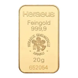 Heraeus Gold Minted Bars 20 g