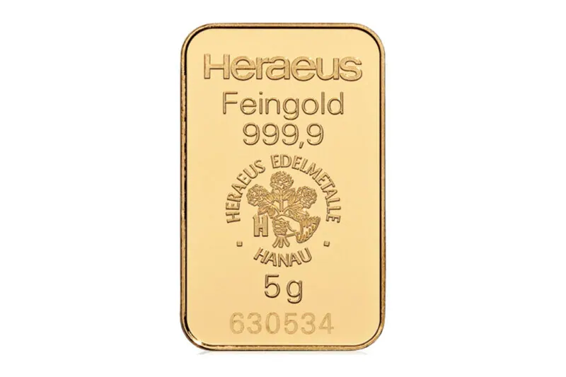 Heraeus Gold Minted Bars 5 g