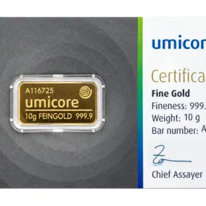 Umicore geslagen goudbaren 10 g