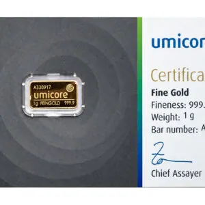Umicore geslagen goudbaren 1 g